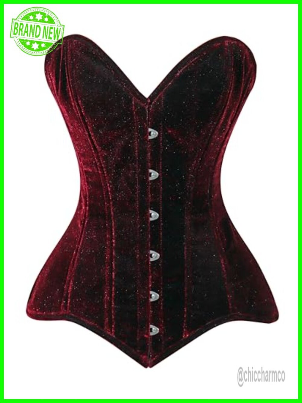 Velvet Overbust Corset Waist Cincher Bustier Top Plus Size